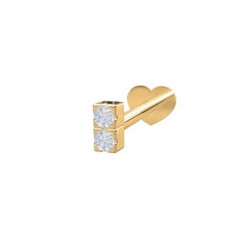 Nordahl's PIERCE52 labret-piercing i 14 kt. guld med to glimtrende diamanter 